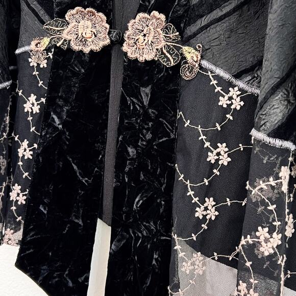 VTG Spencer Alexis Kimono Velvet Burnout Plus Size 3X Whimsigoth Fairy Witchy - Picture 4 of 6